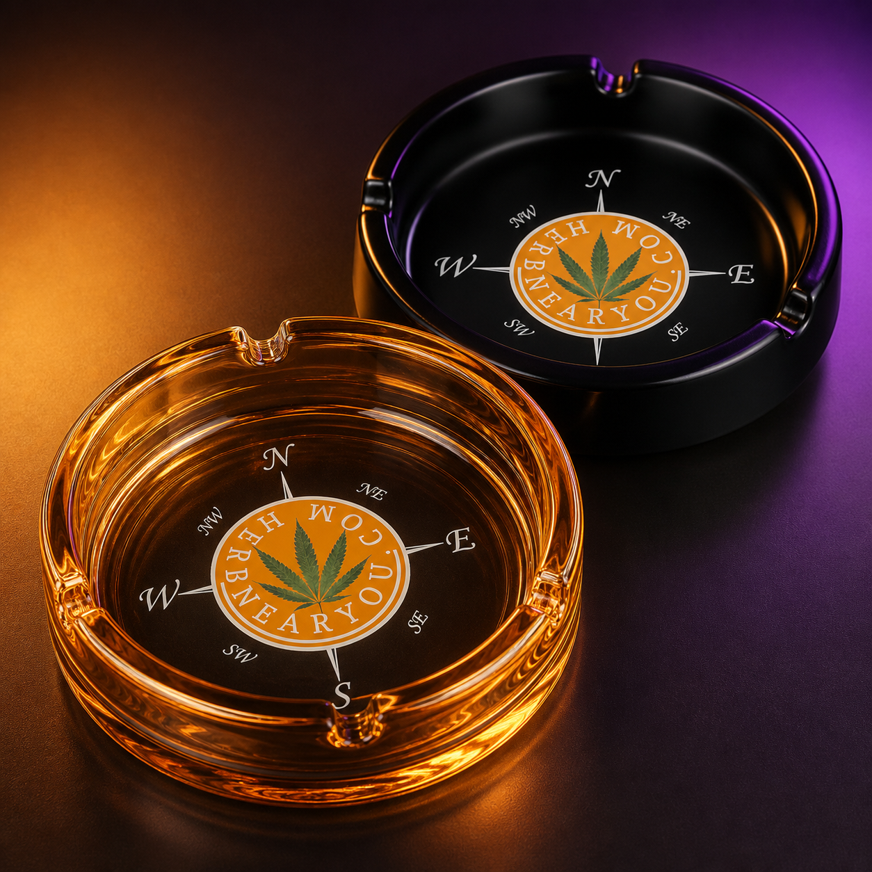 Herb Near You branded ashtrays